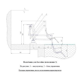 Подъемник малый для опускания пациента в бассейн